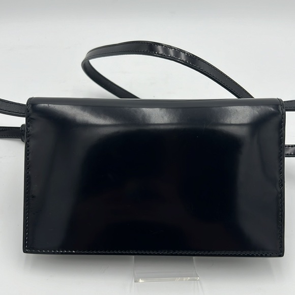 GUCCI GG INTERLOCKING ICON WALLET CROSSBODY BLACK CALFSKIN SILVER TONE HARDWARE - Picture 6 of 16